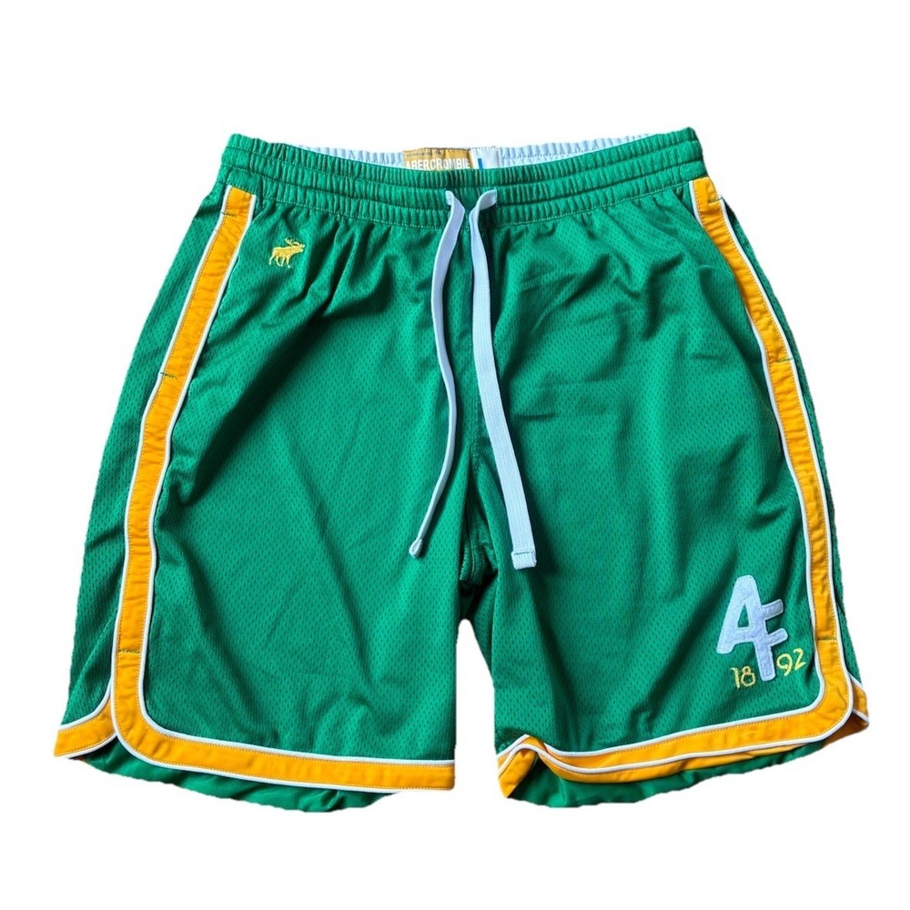 Vintage Y2K Abercrombie & Fitch Green Shorts with Gold Trim